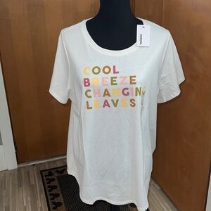 Sonoma cream fall themed short sleeve tee